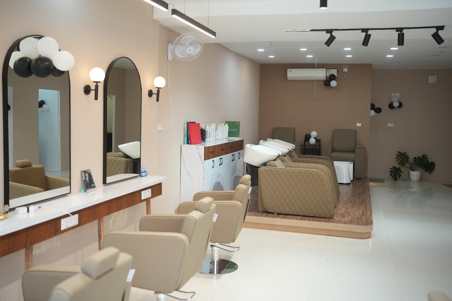 Hair wash and spa area inside Vibe Salon